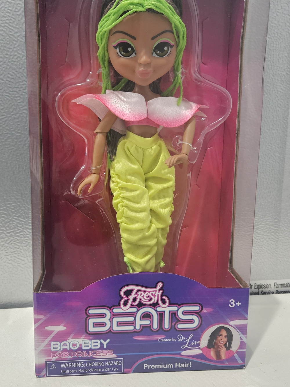 Fresh Beats Bao-Bby Pop Princess Doll — Neon Green & Pink Fashion